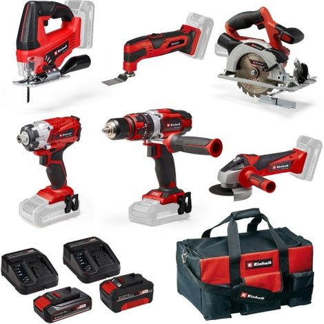 Pack 6 machines 18V + batteries + sac de transport - EINHELL