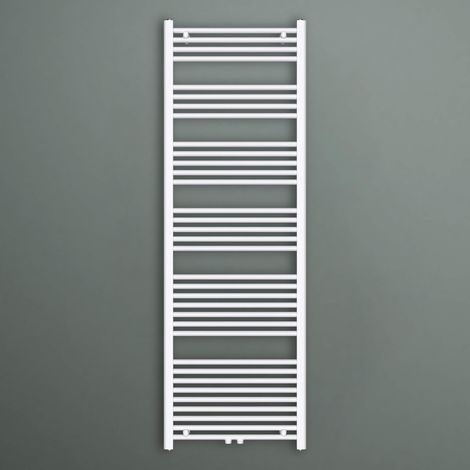 Mai & Mai Radiatore Piatto da Bagno 180x60cm, Radiatore Scaldasalviette Termoarredo da Bagno Riscaldamento Elettrico o da Acqua Calda RHE Scalda Portasciugaman in Acciaio, Bianco