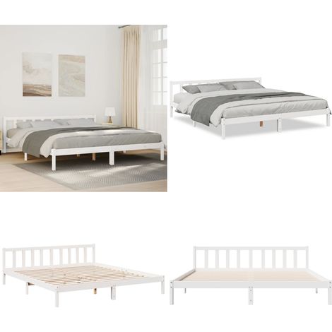 vidaXL Cadre de lit extra long sans matelas 180x220 cm bois massif pin (1/5)