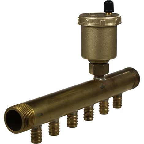 Collecteur à glissement 3/4" Mâle-Mâle Purgeur auto 6 départs 12 (1/5)