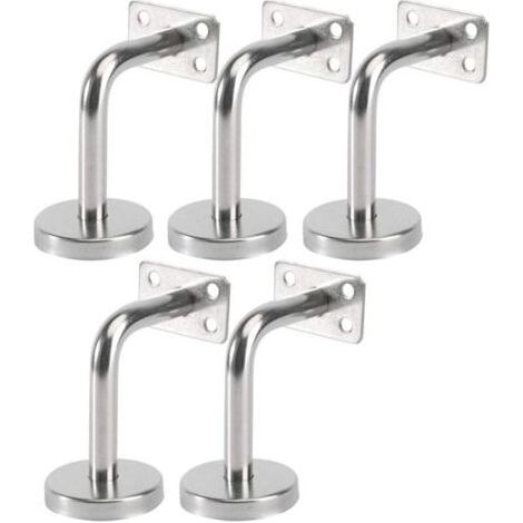 Lot de 5 Support Main Courante Inox - Murale Supports de Main Courante pour Escalier Exterieur Intérieur, Rampe Escalier Bois, Rail D'escalier (6x8x5cm/2.7x3.1x2.0in) (1/4)