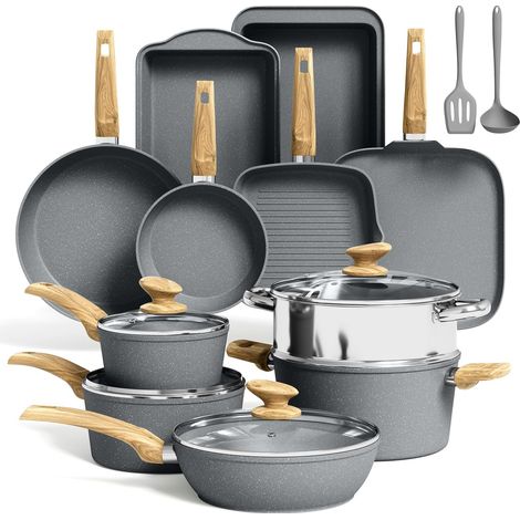 17 Piece Granite Cookware Set Induction Cookware (1/5)