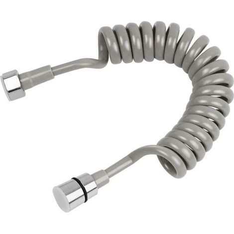 UlisemTuyau de Douche Télescopique, 2 Mètre Tuyau de Ressort de Salle de Bain, Acier Inoxydable Tuyau en Spirale, Tuyau Long pour Pulvérisateur, Toilette, Bidet, Robinet (1/4)