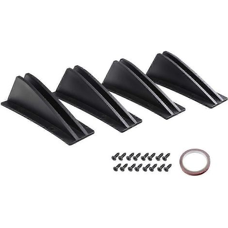 Ailettes de diffuseur de pare-chocs arrière universelles, protection de pare-chocs avant, garniture de spoiler - Noir 4 pièces (1/2)