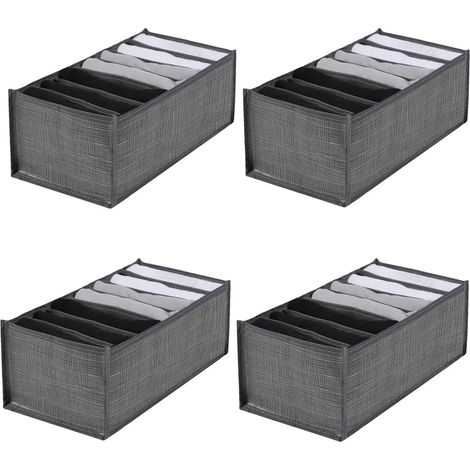 Tiroir Organiseur Rangement Chaussettes Sous-vêtements Boîte Penderie Commode Boîtes de Rangement Lot de 4 (1/5)