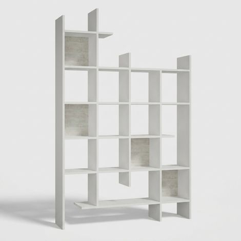 Librería de pared moderna de diseño Manco - Nogal (1/3)
