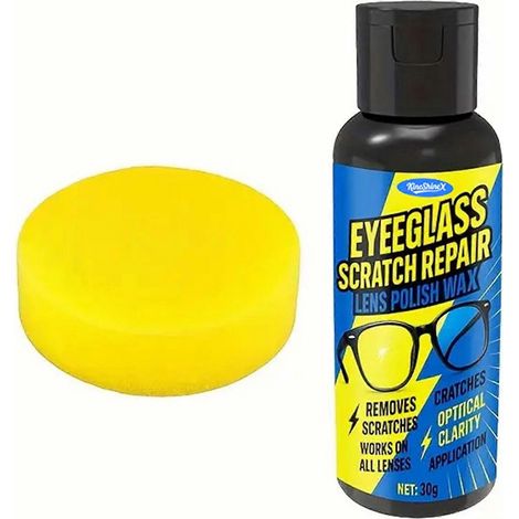 Spray nettoyant pour lunettes, restaure la clarté des verres, élimine le jaunissement et les rayures, idéal pour l'entretien des lunettes et des verres. Bleu. (1/5)