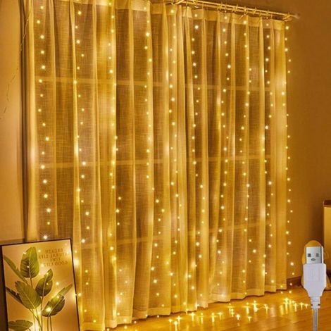 1 Rideau lumineux,200 LED,fil de cuivre,blanc chaud,intérieur,fête (1/5)