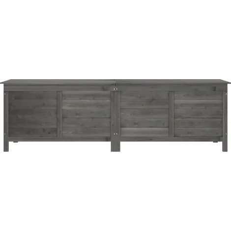 vidaXL Gartenlagerbox aus massivem Holz grau 198,5x50x56,5 cm