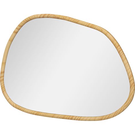 Miroir mural forme organique cadre bois 80 x 60 cm naturel