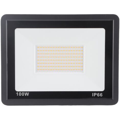 Projecteur LED 100W 3000K Blanc Chaud IP65 Étanche pour Extérieur avec Couverture en Verre Trempé pour Cour (1/5)