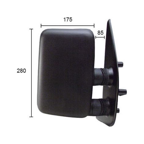 Rétroviseur manuel droit noir bras court Citroen Jumper 1 phase 1 1994-1999