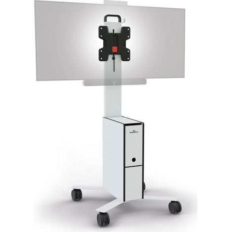 Durable 370202 mobiler TV Wagen COWORKSATION, für TV/Monitore 19-43 Zoll, 3 Fächer, weiß (1/5)