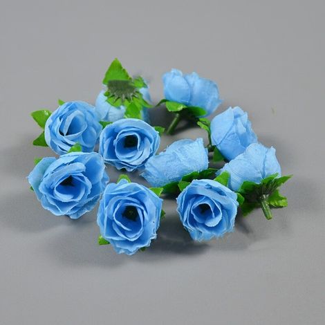 25pcs Éternelle sans rose, base de fleurs, tête à fleurs, simulation de roses, décoration de maison, guirlande de roses noir (bleu clair)