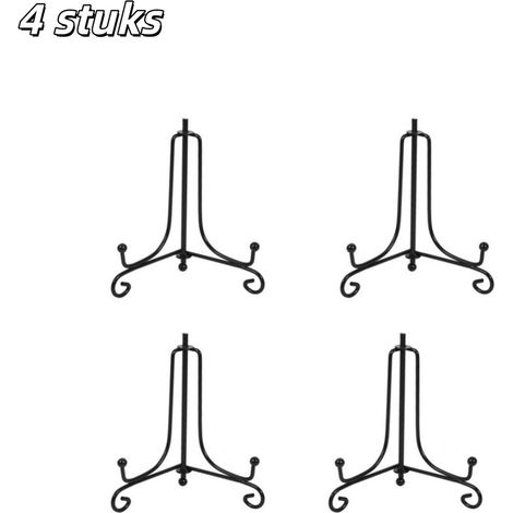 présentoir chevalet en fer forgé convient comme support pour photos cadre photo ou présentoir d art idéal pour décorer une table dans une chambre taille 18 cm noir ensemble de 4 pièces (1/5)