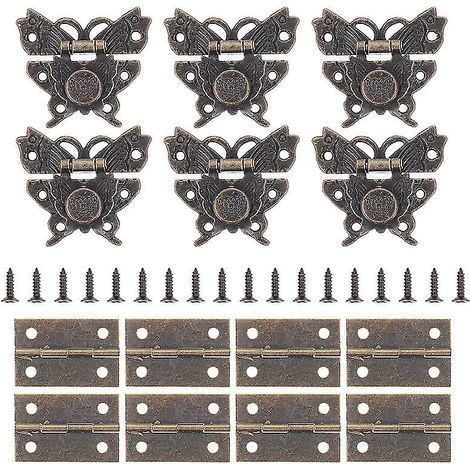 1 jeu de charnières et boucles pour boîte à bijoux