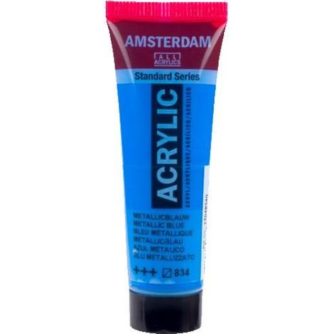 Peinture acrylique en tube - Bleu métallique - 834 - Amsterdam - 20ml (1/2)