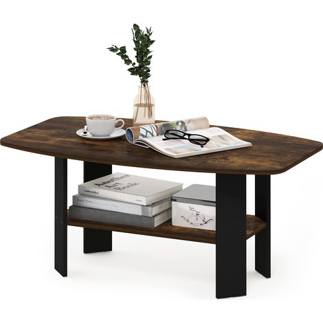 Table Basse, Bois, Pin ambré/Noir, d'ingénierie, One Size (1/5)