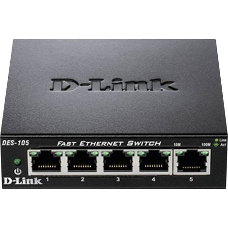D-Link DES 105 Switch 5 ports boitier metal (1/3)