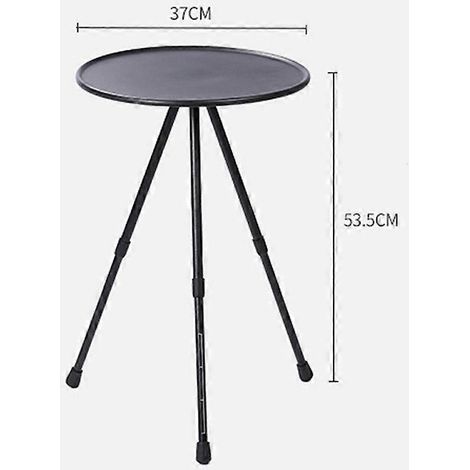 Mini table pliante portable avec trépied pour le thé et le café, idéale pour le camping, la randonnée et la pêche. Accessoire pour canne à pêche inclus.
