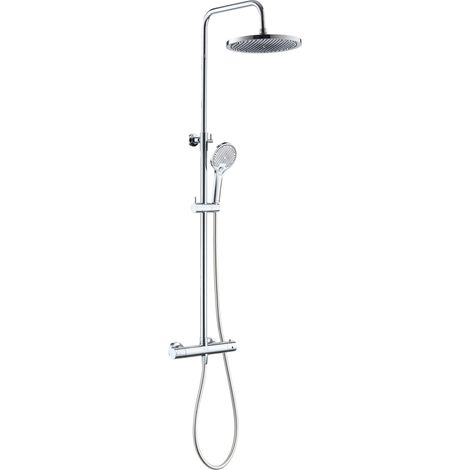 kielle Nefia - Set de douche avec thermostat, 24 cm, 3 jets, chrome 20627010E