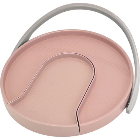 Lot tournant double couche pour canettes, organiseur de cuisine multifonction pour condiments, tiroir coulissant de rangement rose (1/5)