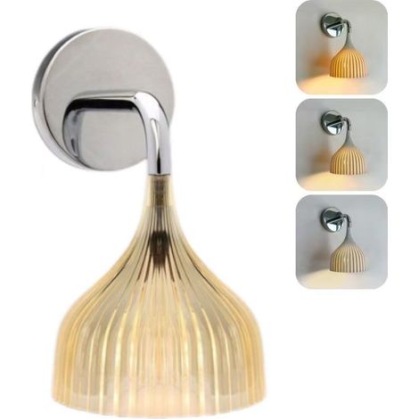 Applique murale rétro, éclairage décoratif LED, lampe de chevet créative, G9, lumière tricolore, convient aux chambres, salons et couloirs. (1/5)