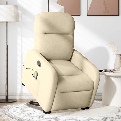 Maison Exclusive - Massagesessel mit Aufstehhilfe Creme Stoff