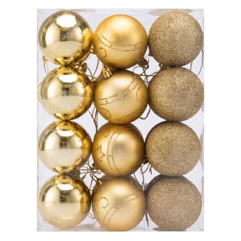 24 Boules de Noël Dorées pour décorer votre sapin de Noël (1/5)