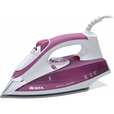 Ariete 6215 Ferro a vapore 2200W piastra acciaio inox serbatoio 280 ml colpo vapore 156 g-min autopulizia colore Bianco Viola (1/4)