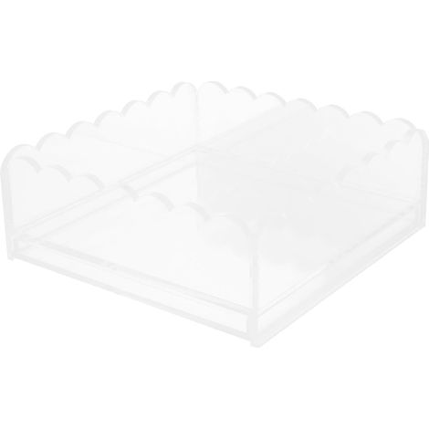 Plateau Festonné Acrylique Transparent avec Tiroir Coulissant Organisateur pour Bureau Salle de Bain ou Décoration Intérieure'-'- (1/5)
