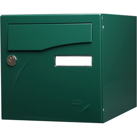 Renz – Boîte aux lettres encastrable simple face en acier galvanisé – Traitement anti-corrosion 15 ans – Serrure agréée La Poste – Ouverture frontale