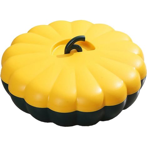 Boîte de rangement alimentaire de Noël, plateau à fruits compartimenté en forme de citrouille, boîte à bonbons et fruits secs, grande capacité, avec couvercle, pour collations et fruits. (1/5)