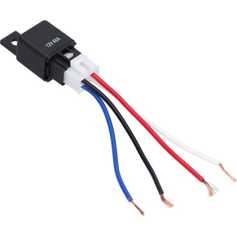 Relais étanche 4 broches en nylon pour véhicule, câblage cuivre étamé 12V 40A, idéal équipement auto