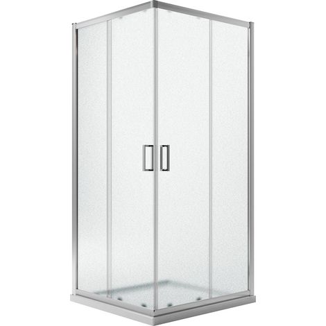 Box doccia angolare scorrevole vetro stampato h 185 mod. Ready 80x80 cm quadrato