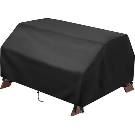 Funda para mesa de picnic con fundas para bancos – Funda para mesa de exterior en tela Oxford 210D – Negra – 102 x 102 x 52 cm