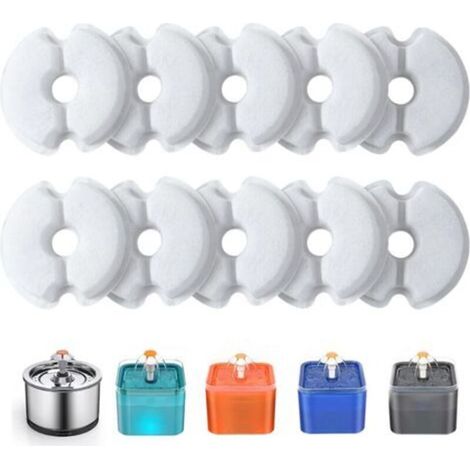 10-Piece Water Fountain Filter Set, Replacement Filters for 2L & 2.5L Cat Fountains with Activated Carbon & Resin, Triple Filtration