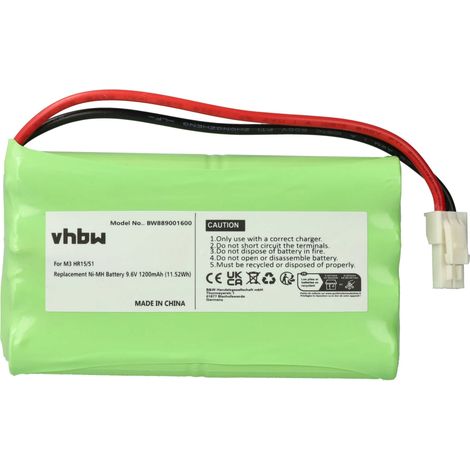 vhbw Batterie compatible avec Somfy SGS 201 motorisation de porte ou portail (1200mAh, 9,6V, NiMH)