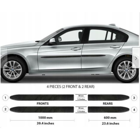 BMW 3 2012-2018 - Molduras laterales de puertas negras (1/5)