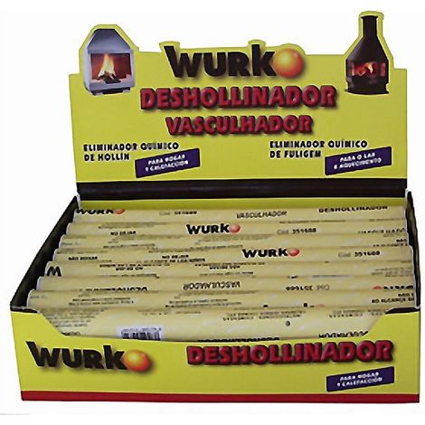 WURKO deshollinador quimico 140 gr , Deshollinador químico. Producto químico para limpiar el hollín, grasas y resinas en los conductos de las estufas y chimeneas. Uso directamente