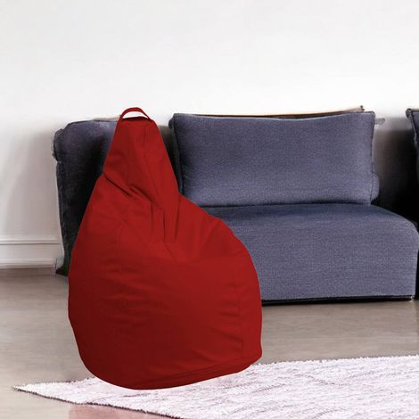 Dmora - Puf Aunter, Sillón multiusos, Puf, Puf reposapiés, Made in Italy, 90x90 h120 cm, Rojo (1/3)