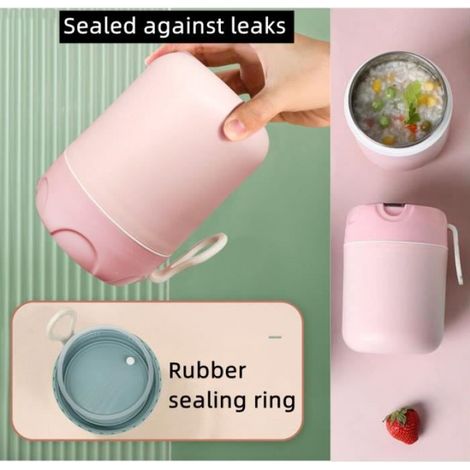 Boîte Alimentaire Isotherme - Noname - 500ML - Acier Inoxydable - Étanche - Rose (1/4)