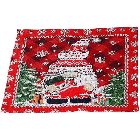 Sets de table Joyeux Noël, décoration de table lavable pour l'hiver, accessoires de décoration pour les fêtes d'hôtel-Style D (1/5)