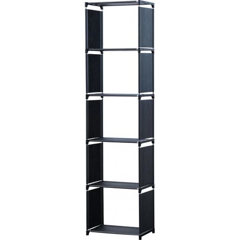 Estantería multiusos y estante de almacenamiento Herzberg de 5 capas - Negro 42x153 cm