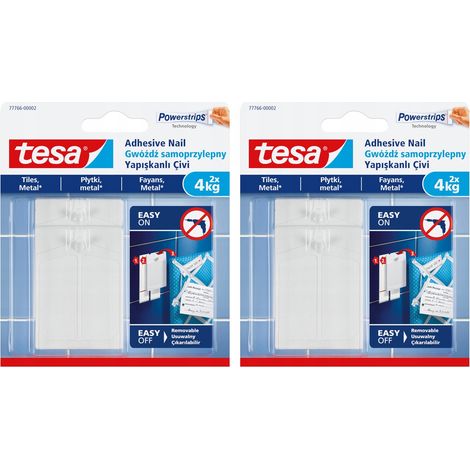 TESA Selbstklebende Nägel für Metallfliesen, 4 kg, 2 Stück