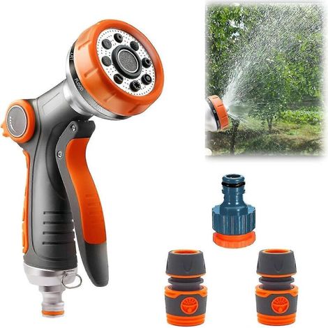 High Pressure Garden Hose Spray Gun,8 Adjustable Patterns,hose Pipe Spray Gun (1/5)