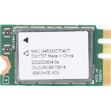 Carte réseau sans fil Bluetooth 4.0 Qualcomm Atheros QCNFA335 NGFF 300M, modèle DW1707 0VRC88 (1/5)
