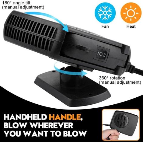 Chauffage pour Voiture 12 V - Kit de Chauffage pour Voiture en Hiver 200 W Qui se Branche sur l'allume-Cigare Dégivreur de Voiture Mode 2 en 1 Dégivreur de Voiture pour Petites Voitures (1/4)