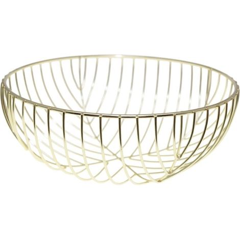 Corbeille à Pain en Fer Doré Panier de Table pour Viennoiseries 26 x 26 x 10,5 cm - PANGIVO (1/3)
