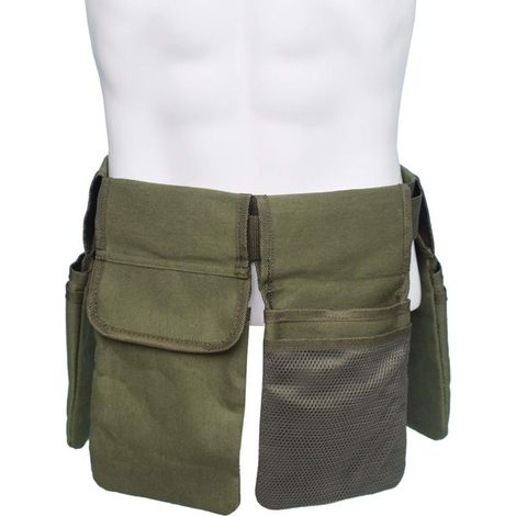 DIY Gürtel Multifunktionale Tasche Elektriker Werkzeug Hüfttasche Aufbewahrung Gürtel Organizer Tragetasche Gartenwerkzeug-Set Halter 992 (Farbe: Grün) (1/5)